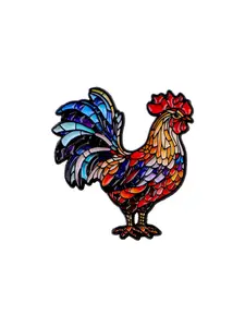 Colorful Proud Rooster Brooch Pin, Backpack & Hat Decoration, Perfect Gift for Friends, Casual Animal Print, All Seasons Wear, Fashion Accessory