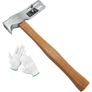 Magnetic Roofing Hatchet Hammer – Multi-Functional, Time-Saving Roofing Tool with Magnet, Built-in Blade, Nail Puller & Sliding Gauge for Roofers & DIY, with Gloves