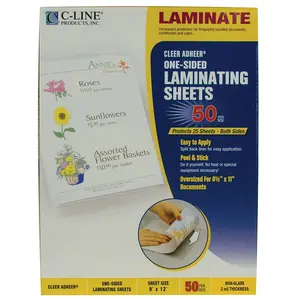 C-Line Products  Heavyweight Cleer Adheer Laminating Film Sheets, 9 x 12 in., 50 Per Box