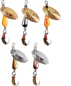Trout Spinners - Fly Trout   for Bass Salmon Pike, Smallmouth Bass  with Brass Spinner for Lake River
