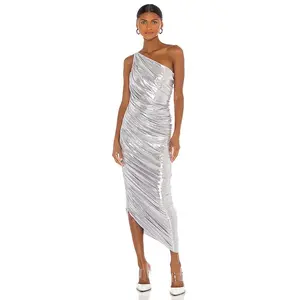 Norma Kamali Diana Gown in Silver
