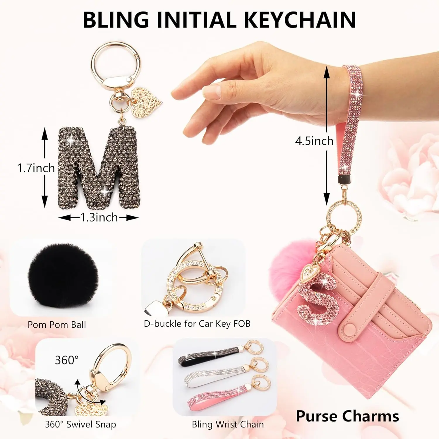 Initial Keychain Pom