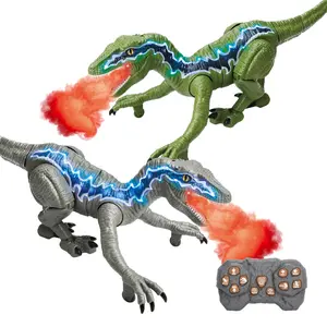 Wireless Remote Control Dinosaur Toy for Boys 3-12, Realistic T-Rex Roars Spray Lights, Interactive Walking Dinosaur Gift
