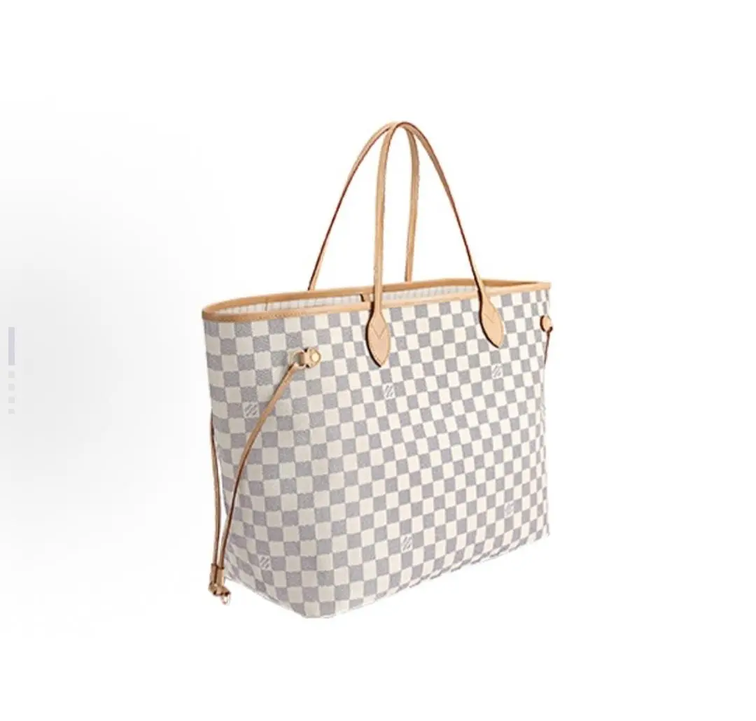 Pre-owned Louis Vuitton Neverfull Damier GM Tote Bag and Leather