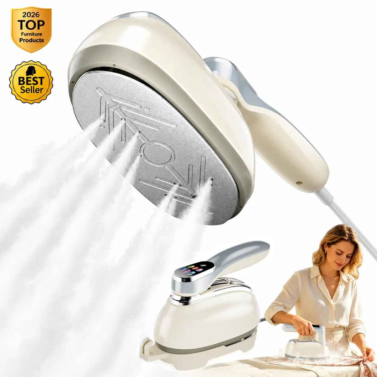 【BackToSchool】Garment Steamer for Clothes, Portable Steamer & Iron – 30s Fast Heat Up, Powerful Steam, Dual Voltage 220-240V – Perfect for Europe & Worldwide Travel, Home Use, and Dorm Life – Travel Essentials, Back to School Must-Have!