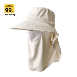 Sunscreen cap breathable face mask neck protection integrated sun hat UV protection outdoor sun hat women's summer