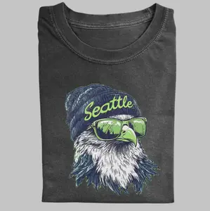 Seattle Football Mascot Vintage Graphic Tees, Seahawks Tshirt, Blitz T-Shirt, Unisex Funny Rugby Gift Shirts Top Menswear Womenswear Streetwear