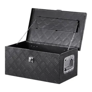 Spring new arrivals 20"x12"x9.5" Heavy Duty Aluminum Truck Bed Tool Box for Pickup RV Black