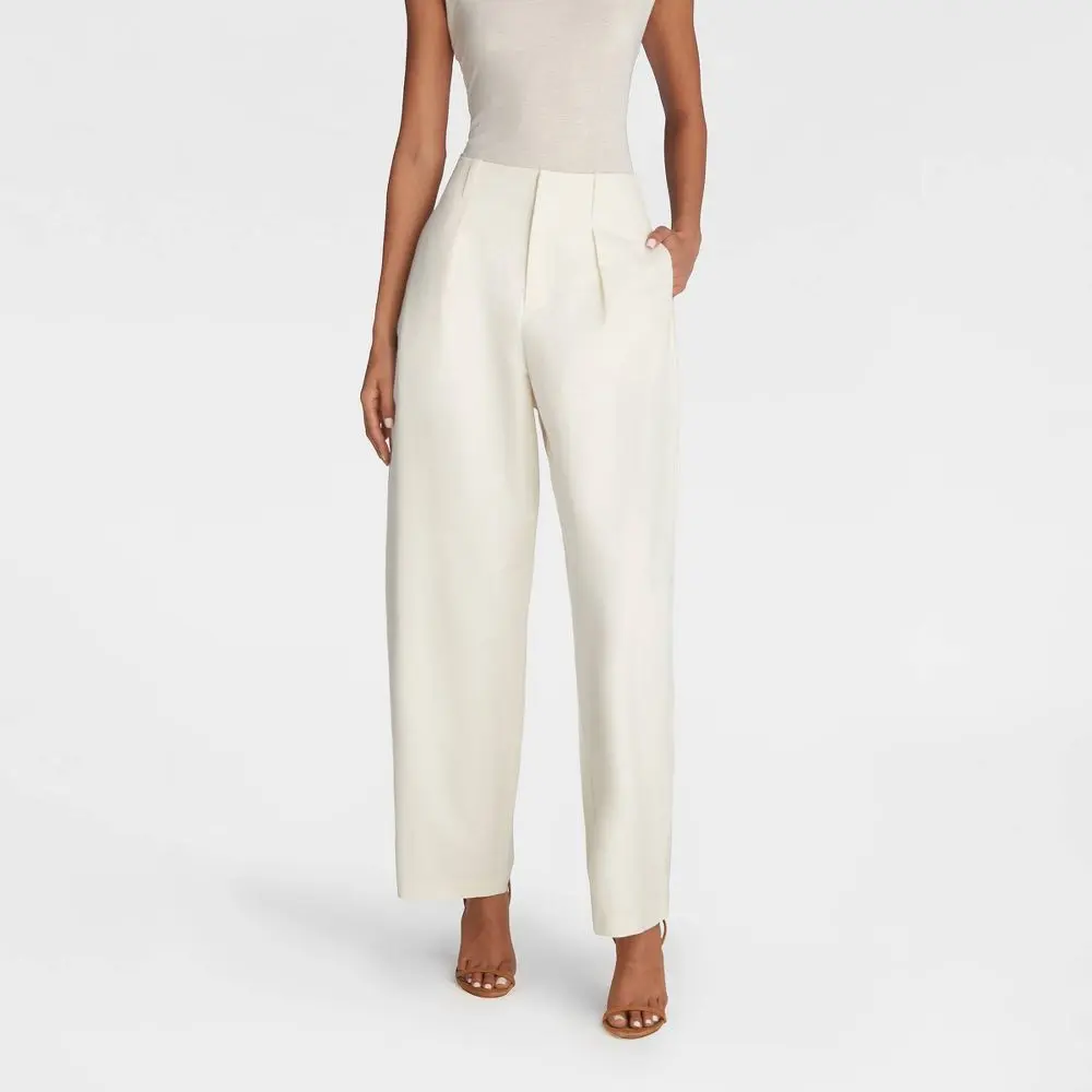 KBB by KAHLANA Women's 'The Mid-Rise Barrel Leg Trousers', Everyday, Bottoms