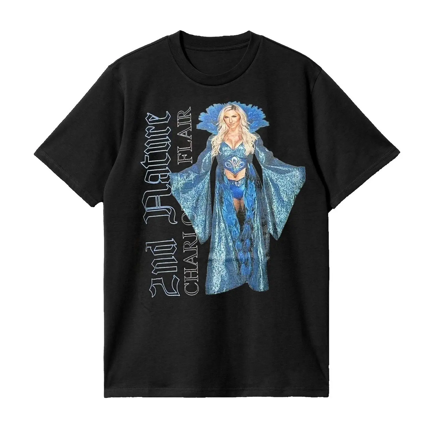 Charlotte Flair Second Nature Black Mens T-shirt Wrestling Streetwear Tee