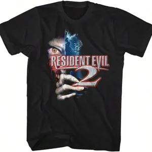 Residents Evil 2 Horror Science Fiction Film Video Game Eye Hand Adult T-Shirt, Game Shirt, Y2k, Graphic Tee, Gift T-shirt, Unisex Cotton Top Menswear Womenwear Streetwear Cotton Comfort  Shortsleeve Casual