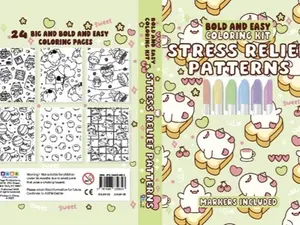 Stress Relief Patterns Bold and Easy Coloring Kit