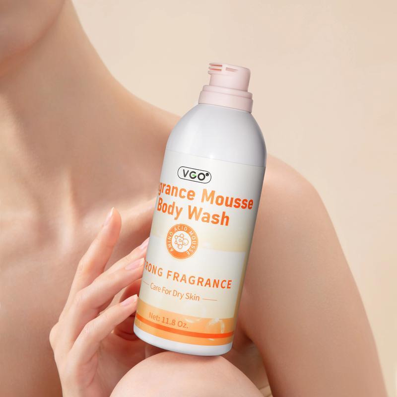 VGO Fragrance Mousse Body Wash,Black opiumfragrance, enchanting scent, long-lastingaroma .350ml Body Care Scented ComfortCleanser Cleansing Cosmetic Foaming Gentle Hyaluronic Skin Repair Nourishing Hydrating