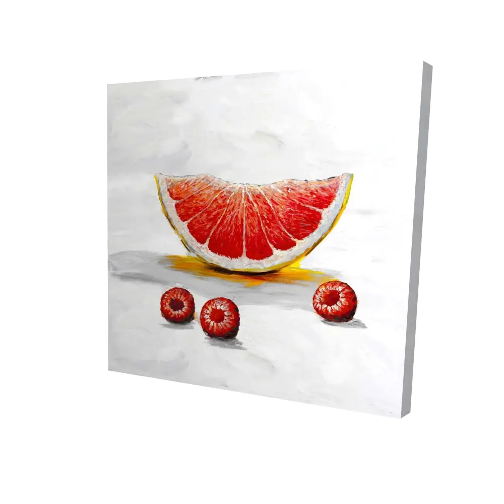 Begin Home Decor 2080-2424-GA33-1 24 x 24 in. Grapefruit Slice Yellow Canvas - Home Decor Wall Art