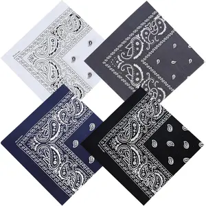4pcs Polyester material Ethnic style Bandanas - 21.25" Square Headbands, Soft & Durable, Pattern delicate, Perfect for Parties, Denim Style Ties, and Versatile Outfits, Outfit Enhancer | Vintage Inspired