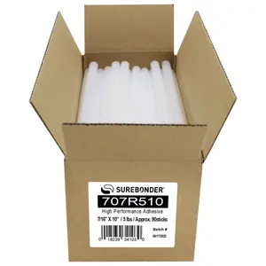 707R510 High Performance Hot Melt Glue Sticks - 7/16" x 10" | 5 lb Box