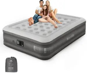 Naturehike Queen Air Mattress with Self-Stop Pump, 15.8" Thick Waterproof Deluxe Blow Up Bed, 2-Min Fast Inflatable Airbed for Home, Camping & Travel