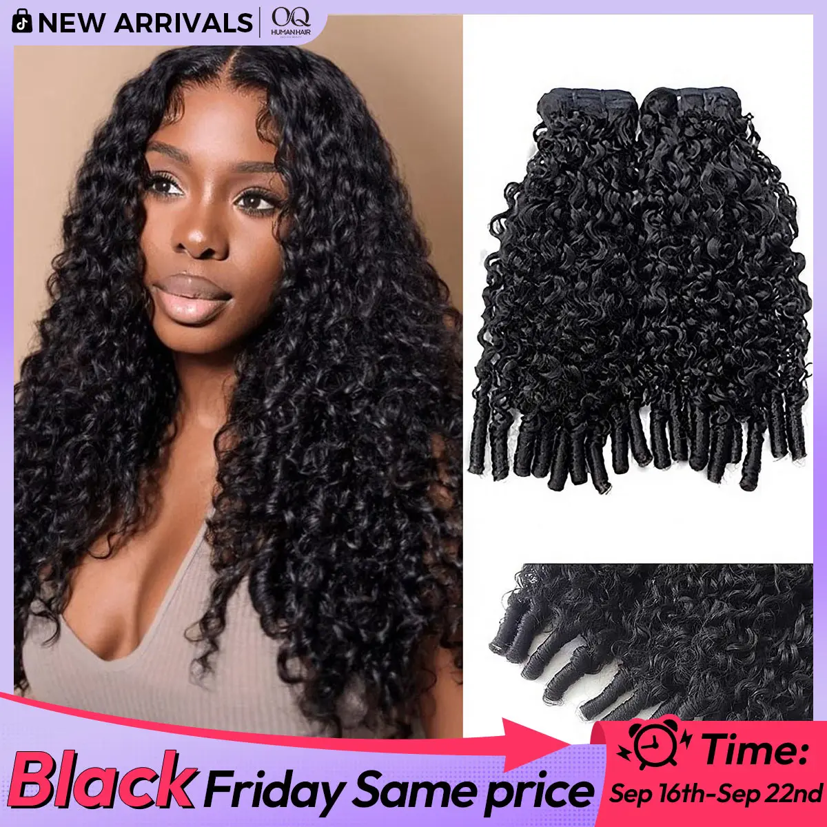OQ HAIR Burmese Curly Hair 3 4 Bundles 100% Virgin Human Hair Extensions 3 4 Bundles Sew in Hair Weaving #tiktokshopstockup #SohoChic