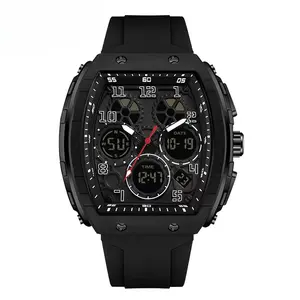 Men's Fashion Digital Analog Watch, Casual Sporty Quartz Digital Watch with Luminous Dial & Alarm Function, Waterproof Watch with Digital Display for Men