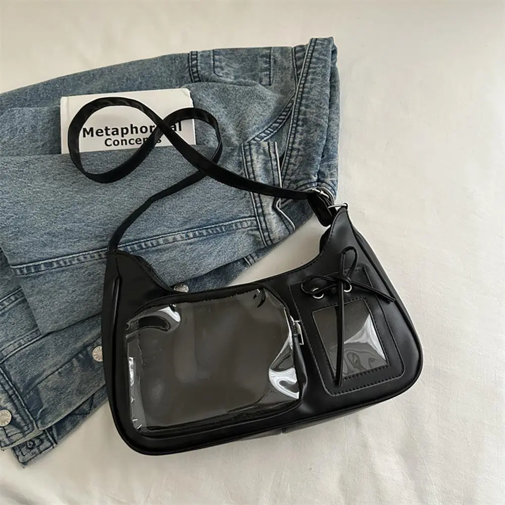 Y2K Bag Cute Bow Ita Bag Girl Transparent Dolls Bag Messenger Bag Women Fashion Shoulder Crossbody Bag Tote Bag Lolita Handbag