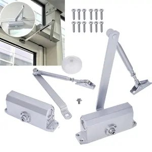 Two Independent Valves Control Sweep Aluminum 45-65KG Door Closer 2 PCS