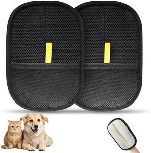 Double-Sided Electrostatic Pet Hair Remover Glove, Ideal for Pet Grooming, Removes Hair from Furniture, Carpet, Pet Bed, and Cat Tree, Reusable Tool