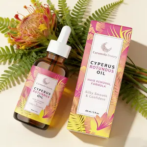 Caramela Beauty Cyperus Rotundus Oil – Natural Hair Reduction Serum for Smooth Skin, 60ml/2oz