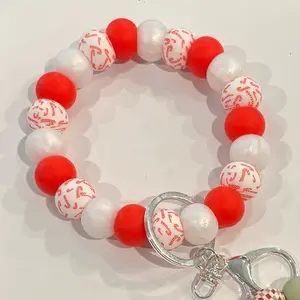 Christmas candy cane wristlet