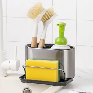 Kitchen Drying Rack, Sponge Cloth Holder, Sink Bowl Rack, Countertop Large Capacity Dishwasher Organizer, 1pc Storage Shelf