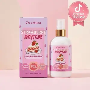Strawberry Shortcake Body Hair Milk Mist, Hair Perfume Mist | Dual-Use Hydrating & Softening Fragrance Spray for Skin & Hair