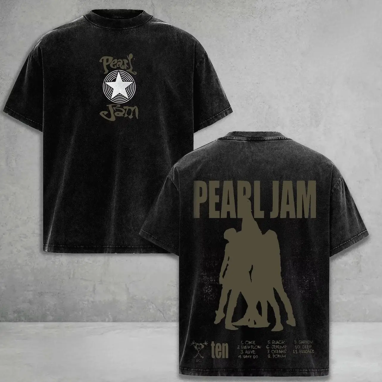 Pearl Jam Album T-shirt Men Women Clothing Eddie Vedder Washed Unisex T Shirt Summer Casual Short Sleeve Cotton Tees Tops