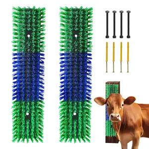 Scratch Brush With 8 Screws, Animal Back Scratching Brush for Cow,Cattle,Sheep, Horses,Pigs, Massage Grooming Tool(Green, 2pcs)