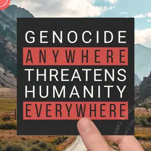 Genocide Awareness Car Bumper Sticker Magnet, Social Justice Decal, Liberal Political Democrat Progressive Gift