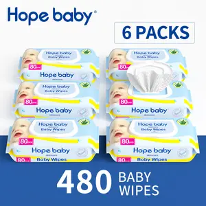HOPE BABY Toddler Diaper Wipes---Sensitive Baby Wipes 480 Count, HOPE BABY Toddler Wet Wipes with Flip Top Lid, Hypoallergenic & Unscented