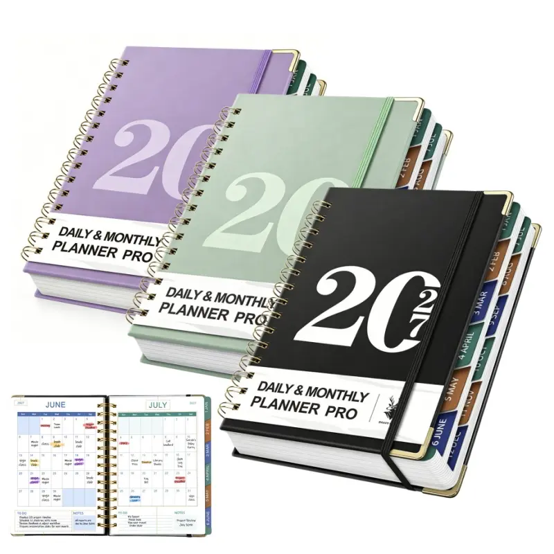 【Back to School】2027 Planner, 12 Month Planner 8.5"x 7" Hardcover Calendar, 160 Pages Academic Planner Weekly and Monthly Layout, Daily Agenda Book, School Supplies for Student Teacher, A5 Size-MM1