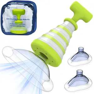 Green Style Portable Push-Pull Vacuum Negative Pressure Extractor, Physical One-Way Airflow Debris Cleaning Tool, Includes 3 Sizes of Flexible Shields for Outdoor Travel & Nanny Safety Kit Backup