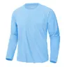 MAGCOMSEN Men's Fitted Cut UPF 50+ UV-Protective Long Sleeve Crew Neck Shirt, Lightweight Quick Dry Polyester Top for Running, Workout & Hiking