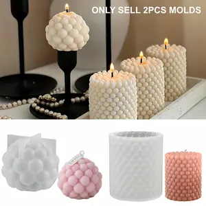 2pc Premium 3D Bubble Candle Silicone Molds, Ball Resin Silicone Molds, DIY Clay Soy Wax Casting, Easy Demolding, Durable Design, Home Decor