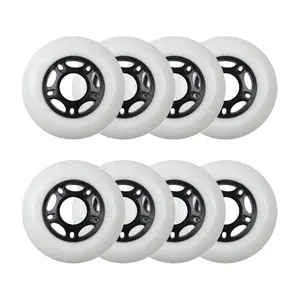 Player's Choice Outdoor Inline Skate Wheels - 80mm 89A White (8-Pack)