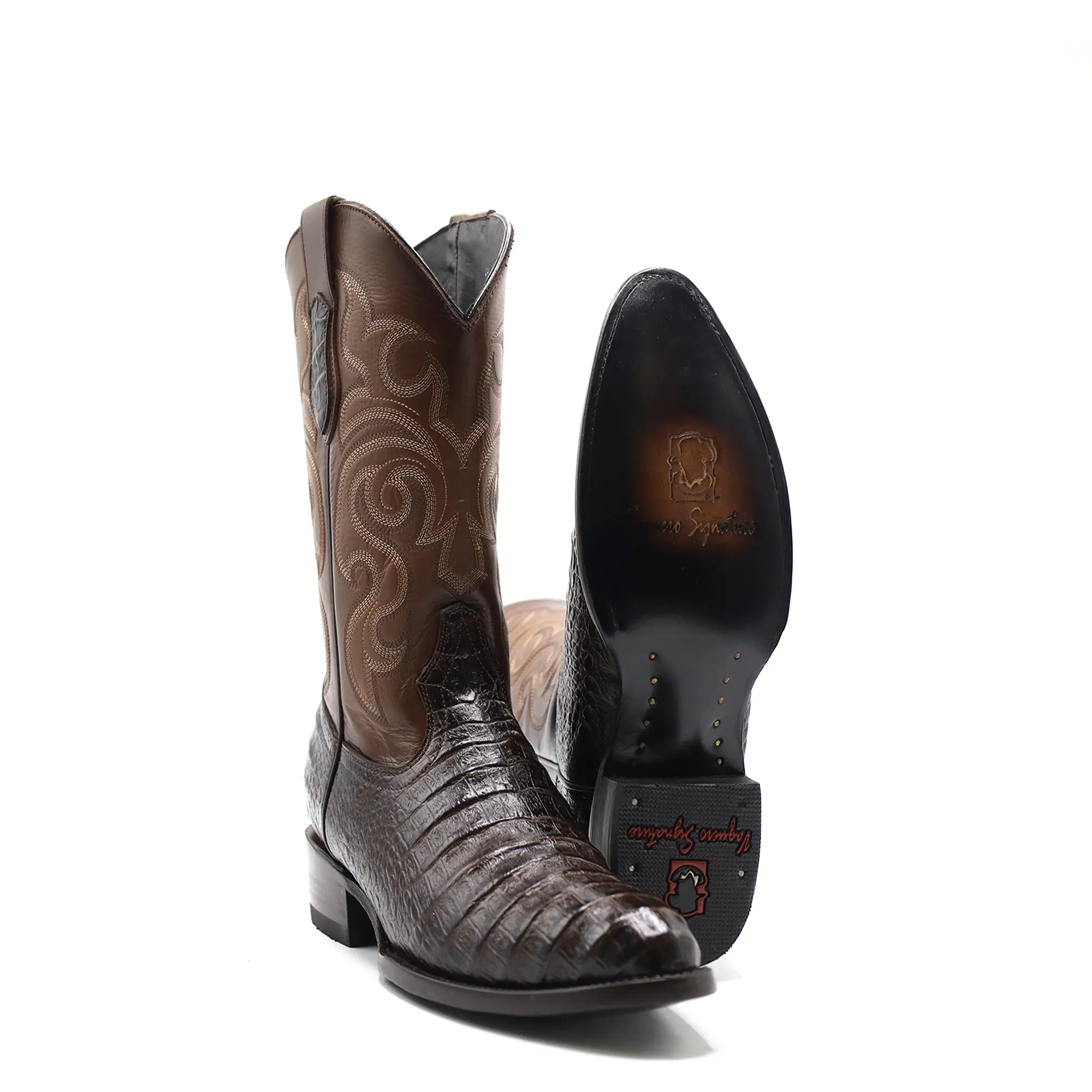 2525005050 - Vaquero Signature Men's J-Toe Boots Coco Belly Imitation Cafe Difuminado
