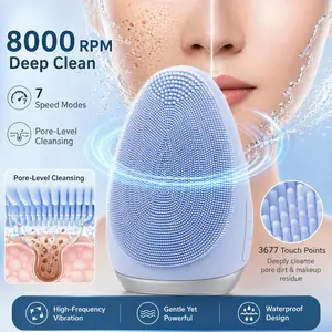 Deep face Cleaning  Waterproof Vibration Spatula Scrubber Face Clean Tools Silicone Face Clean Brush