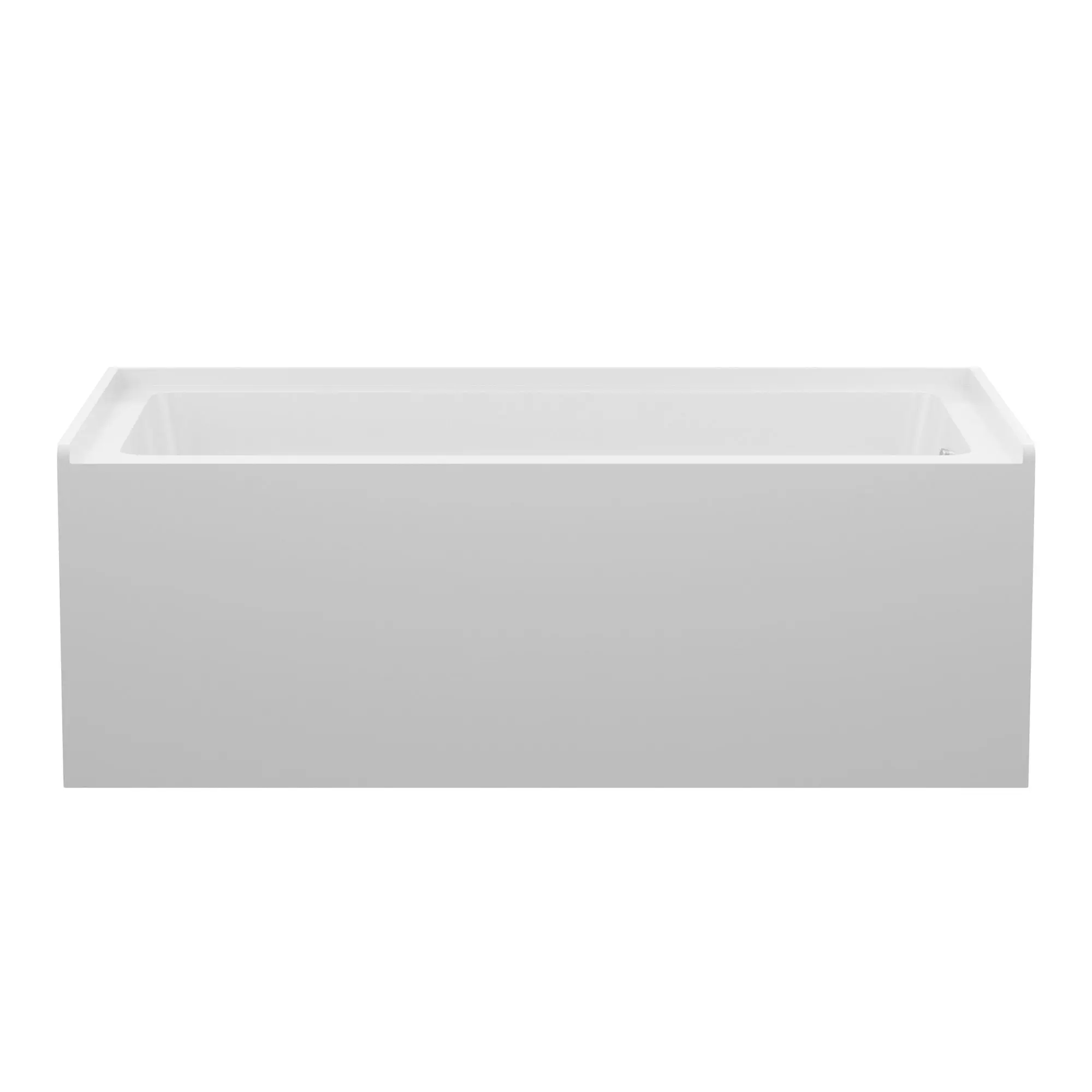 Alcove Soaking Bathtub With Skirt - Back - To - Wall Design - Glossy White