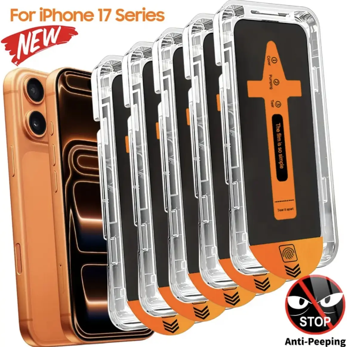 5-Pack Protective Screen Protector Cover, Privacy Covers for Apple iPhone 17 Air, 16, 15, 14, 13, 12 Mini, 11, Pro, Max, Plus, XS, X and XR, Tempered Glass, Anti-Scratch, Privacy Protection, Easy to Install, Bubble-Free, Durable and Accessories