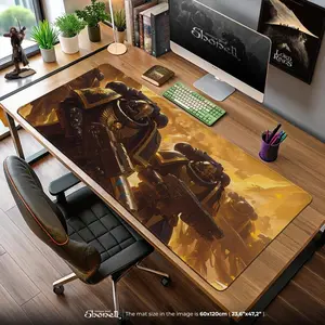 Warhammer 40K Space Marines Mouse Pad – Golden Dawn Battle Scene, Adeptus Astartes Gaming Mat, Imperium Decor Gift Desk Mat