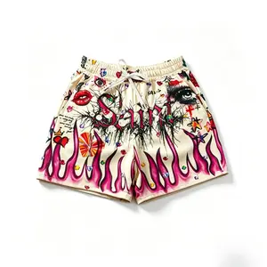 Sail Eye Flame Shorts Men's and Women's Shorts, Full Print Summer Beach Shorts Outdoor Shorts Unisex, European and American Fashion Trend Casual Shorts Street Style Trendy Brand Shorts 2026 Bottom Pants Y2K