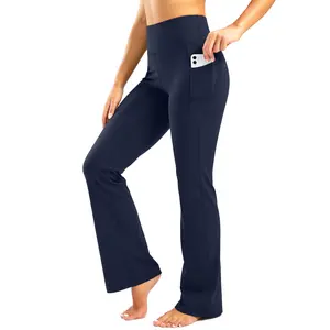 G Gradual Women's Bootcut Yoga Pants 28"/30"/32"/34" Inseam Long Bootleg High-Waisted Flare Pants with Pockets Workout Wear Athleisure Fitness Leggings for Women