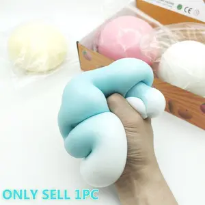 10cm Oversized Fluid Cheese Ball Stress Relief Toy, Slow Rebound Mud Sensory Fidget Ball, Perfect Gift for Birthday & Christmas