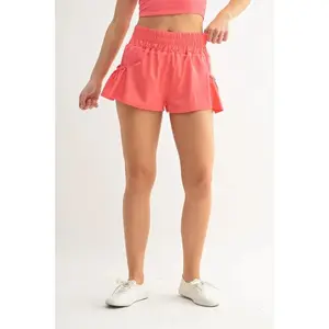 MONO B Smocked High Waist Shorts