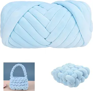 Chunky Yarn for Arm Knitting Crochet Making Blanket Pets House(Light Blue)