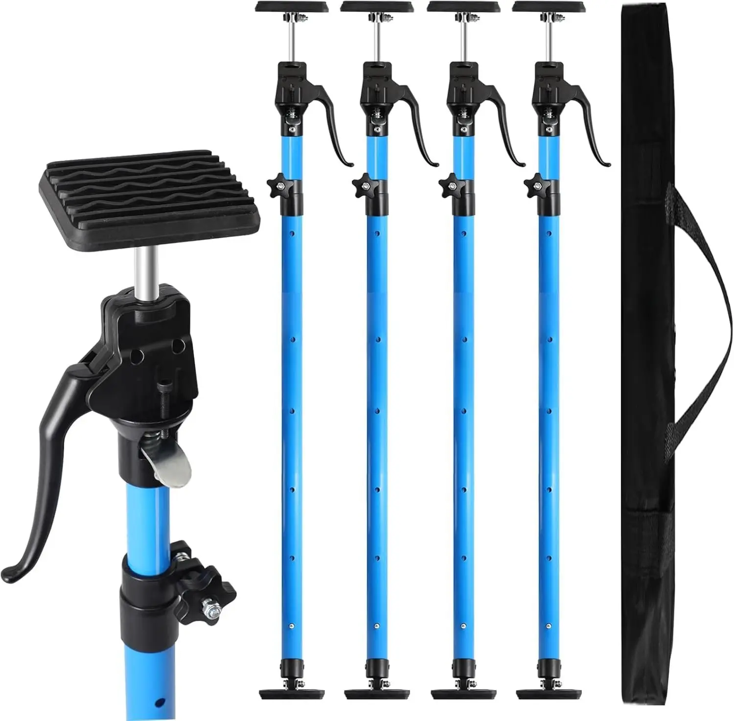 Cabinet Jacks for Installing Cabinets, Heavy Duty Third Hand Support Pole,Drywall Jack, Dust Barrier Pole,Telescopic Adjustable Support Pole For Celling Extend from 49.2 to 114.2 inches 4 count